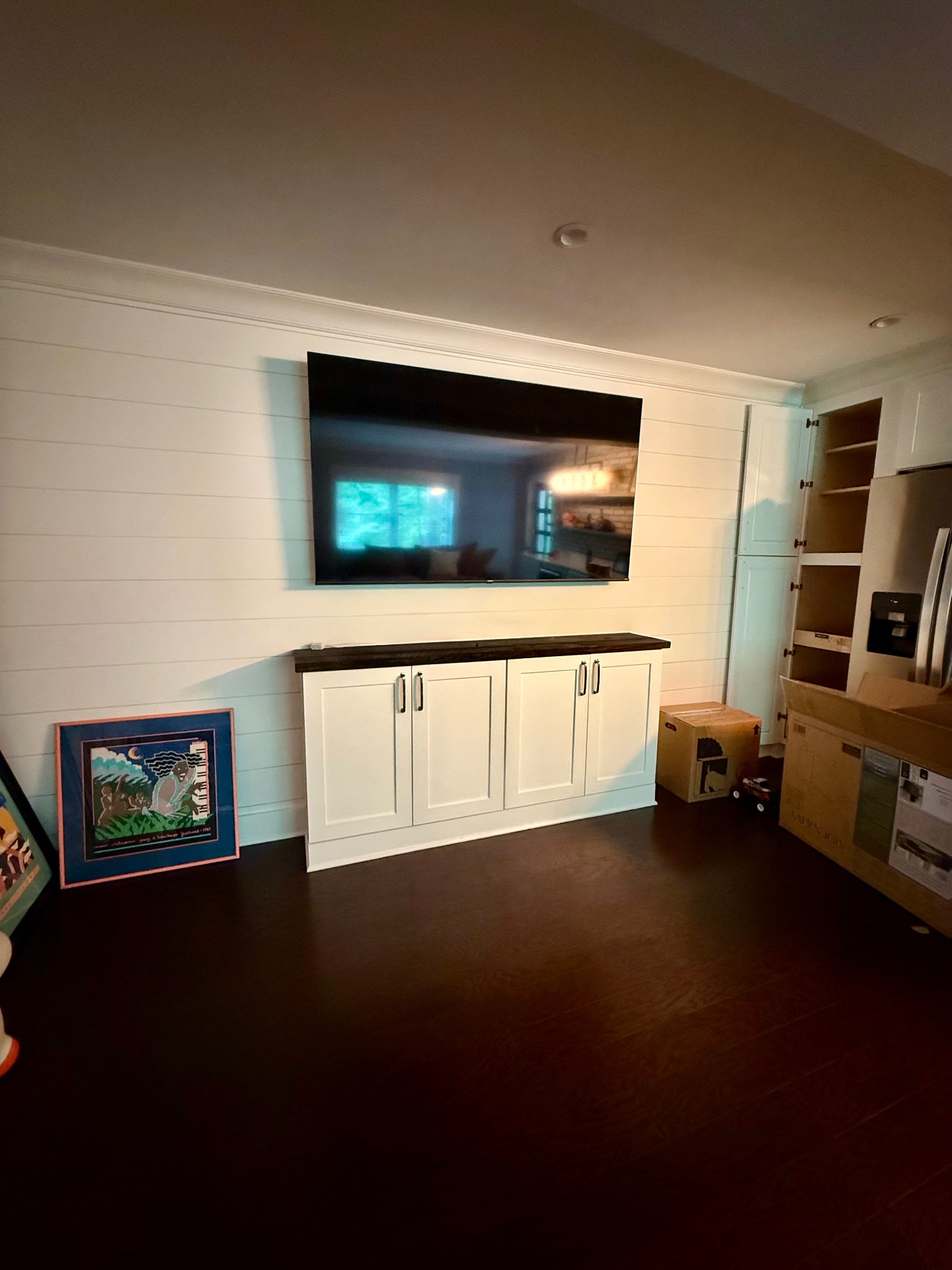 75-inch Tilt TV installation on Wood Wall in Woodstock, GA