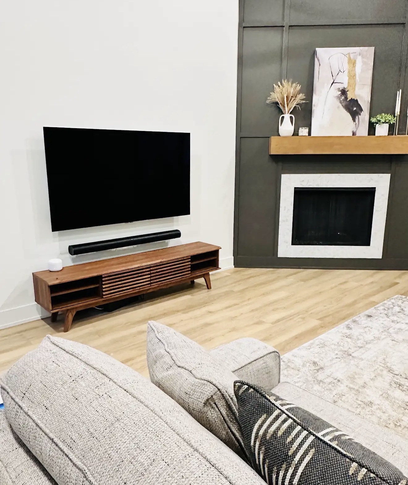 65-inch Full Motion TV installation on Drywall in Acworth, GA