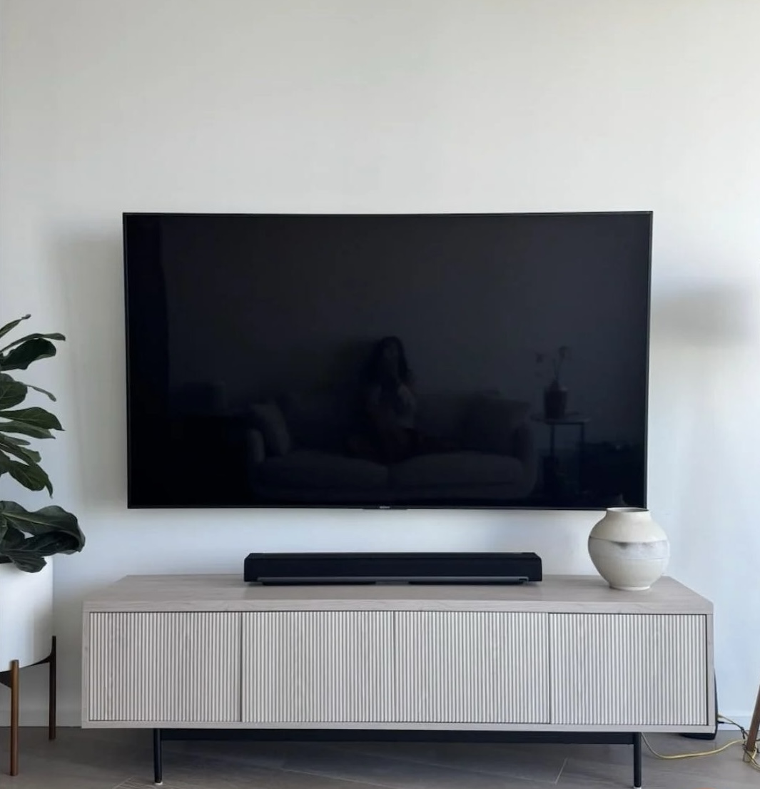 75-inch Frame Mount TV installation on Master Bedroom Drywall in Covington, GA