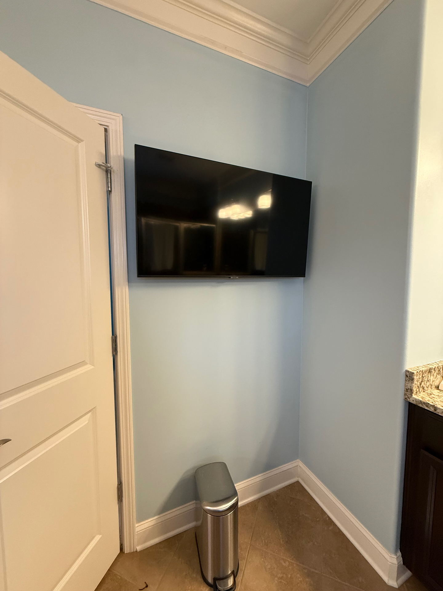 55-inch TV mounted on drywall in Milton, GA