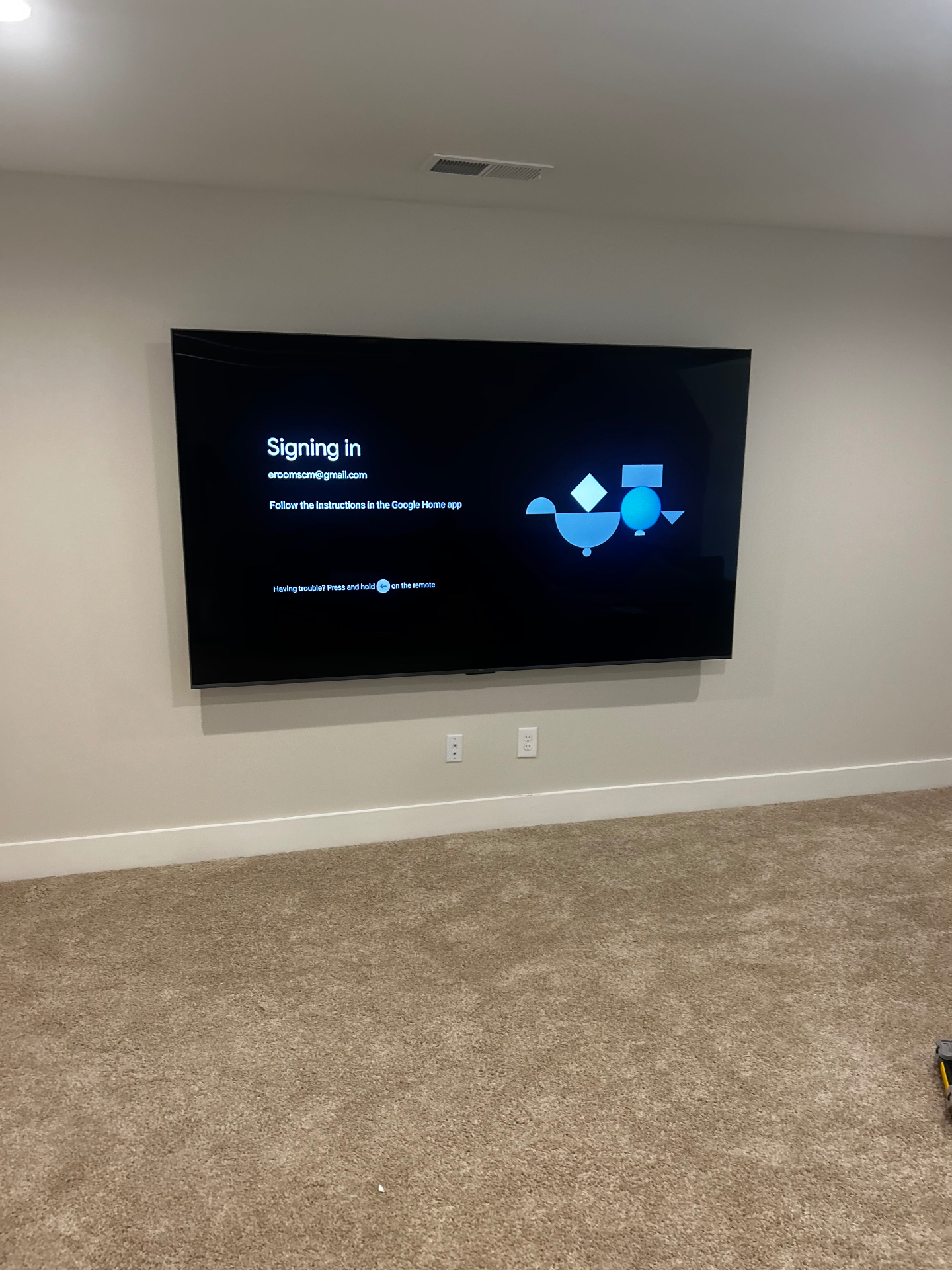 98-inch Fixed TV installation on Drywall in Peachtree City, GA